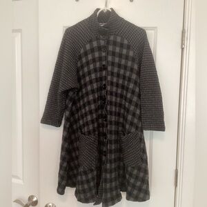 Black and Gray Checkered Coat